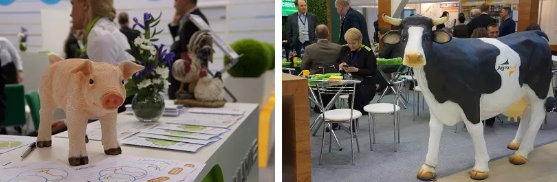 Образцы сельскохозяйственных фирм на выставке