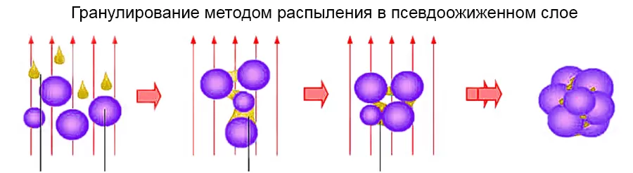 Гранулирование методом распыления в псевдоожиженном слое Гранулирование методом распыления в псевдоожиженном слое