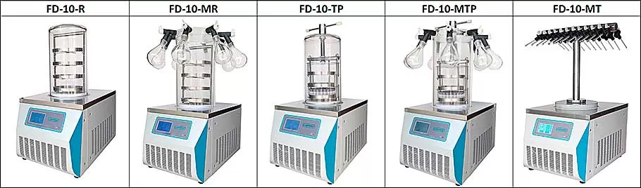 Модельный рядлиофильных сушилок серии FD-10 Labfreez
