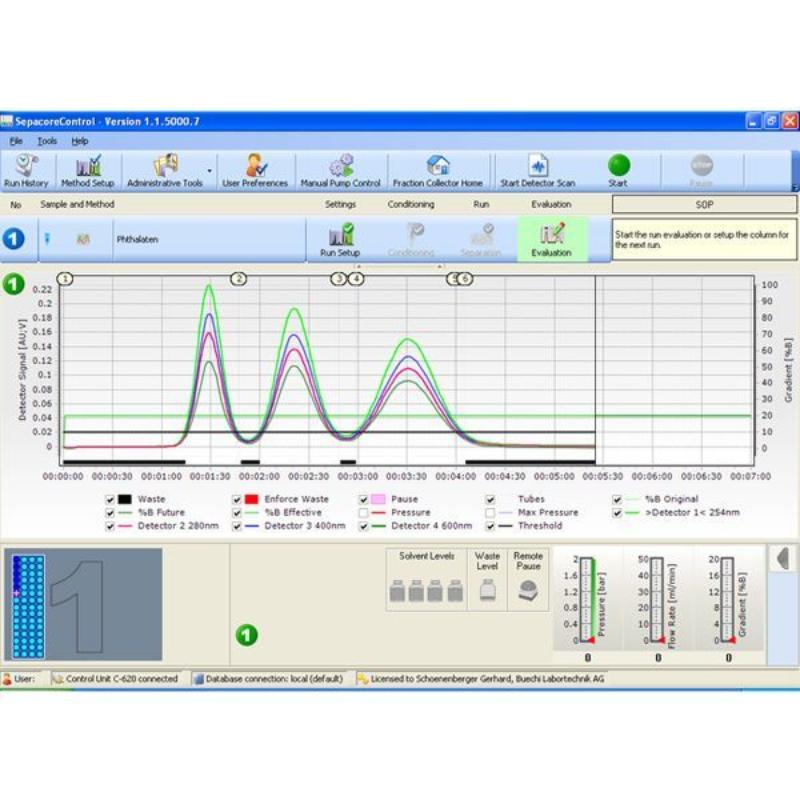 Программное обеспечение SepacoreControl для флэш-хроматографии