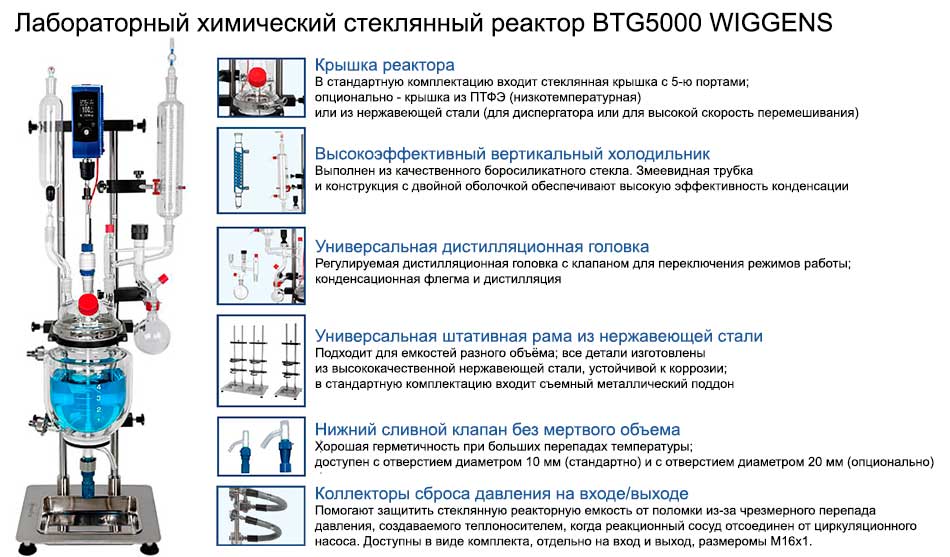 Основные особенности и компоненты химического реактора BTG5000 WIGGENS