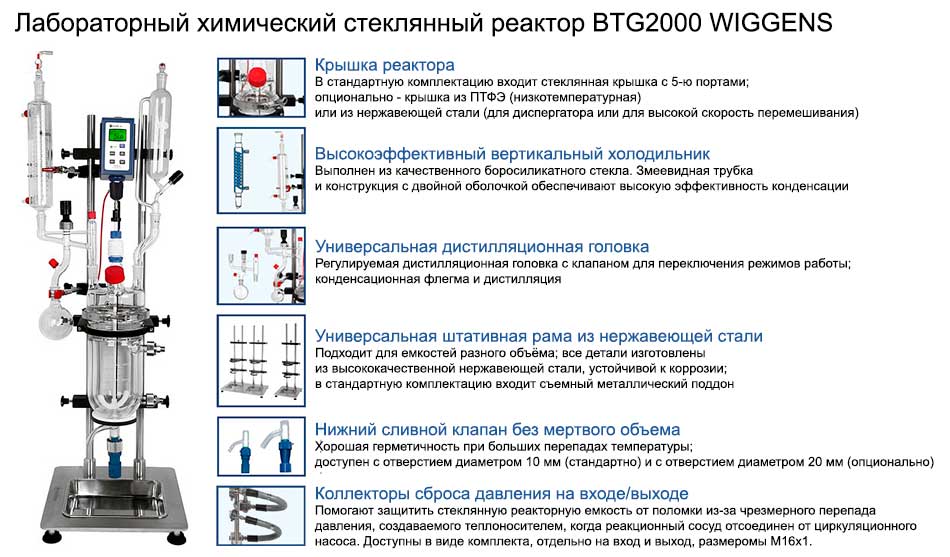 Основные особенности и компоненты химического реактора серии BTG2000 WIGGENS
